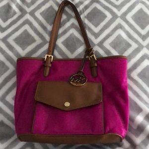 Michael Kors fuchsia small/medium nylon jet tote